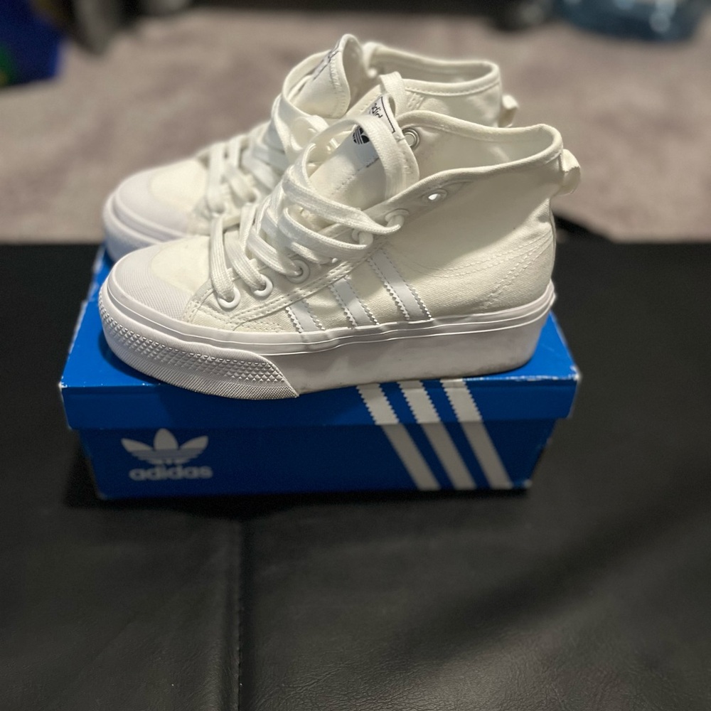 adidas Kids White High-Top Sneakers